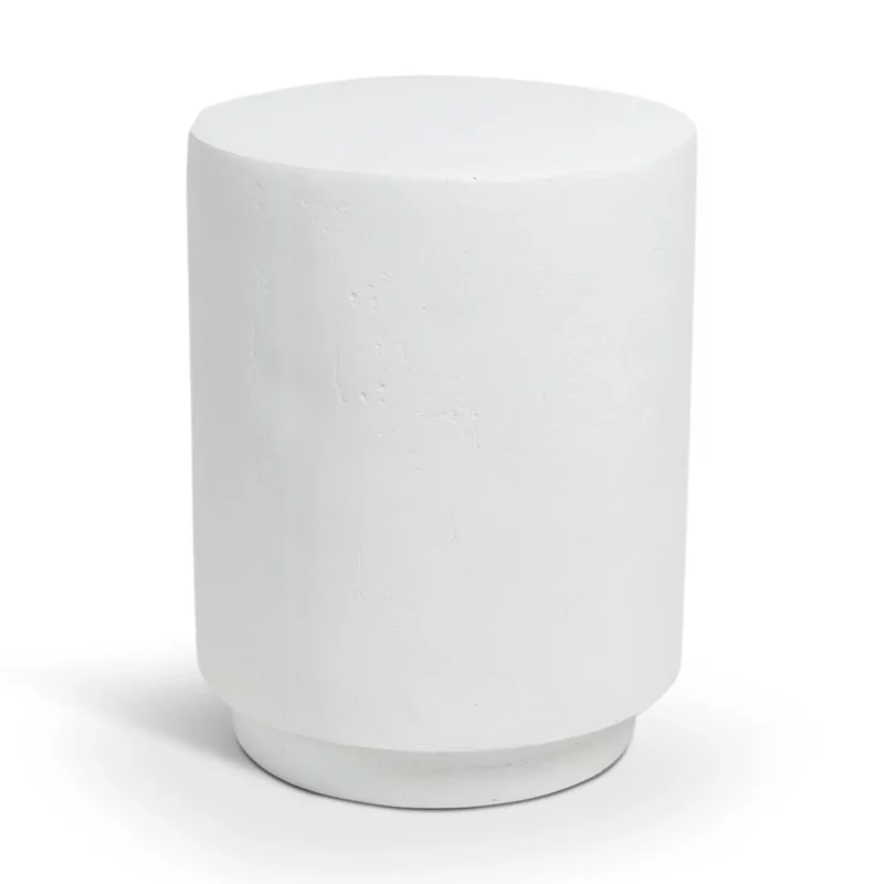 LITHOS ROUND SIDE TABLE WHITE
