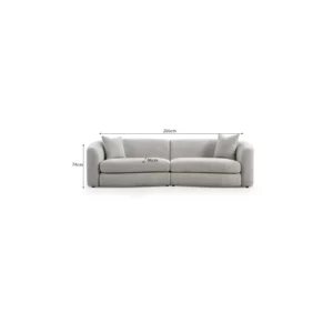 4 SEATER SOFA LIGHT GREY FB