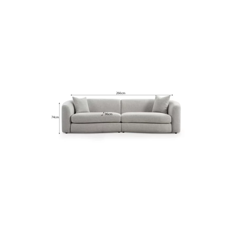 4 SEATER SOFA LIGHT GREY FB