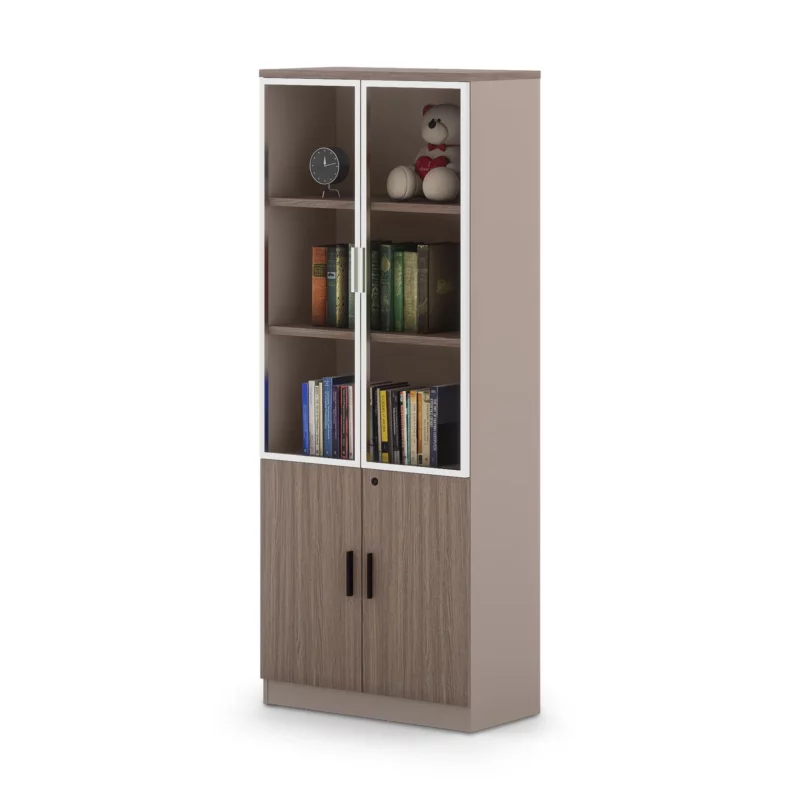 BOOKCASE HU OAK+GREY2025