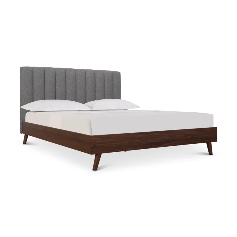 QB-10570-5.5FT-FB206-1 ALIVIA Grey and Walnut Bed