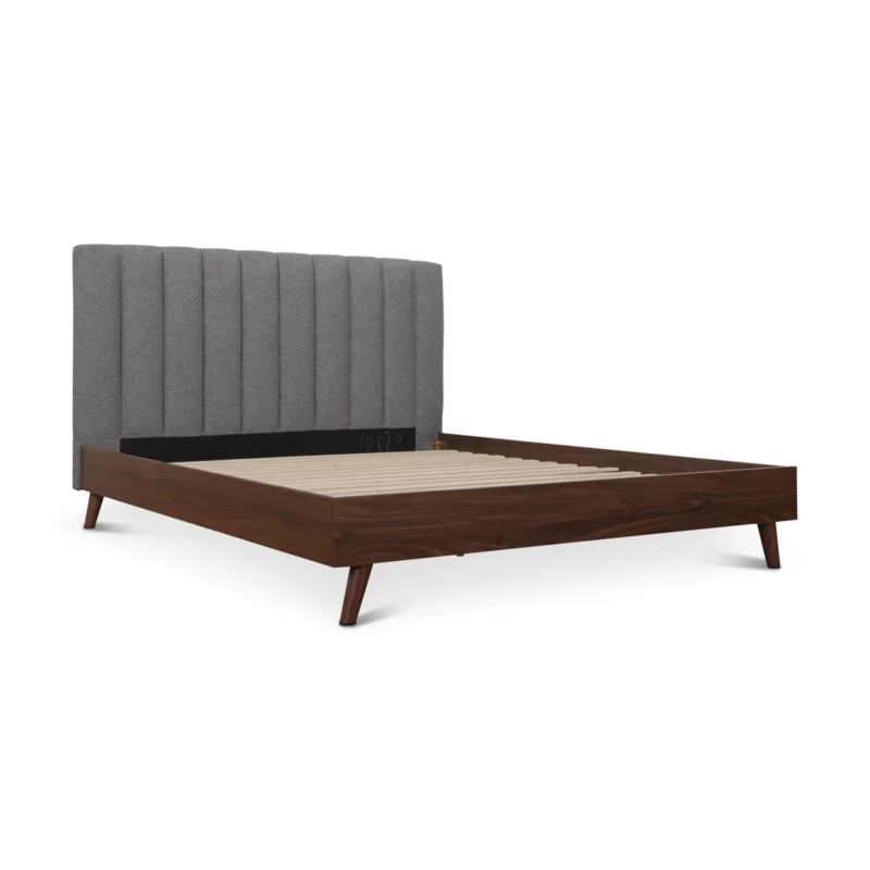 QB-10570-5.5FT-FB206-4 ALIVIA Grey and Walnut Bed