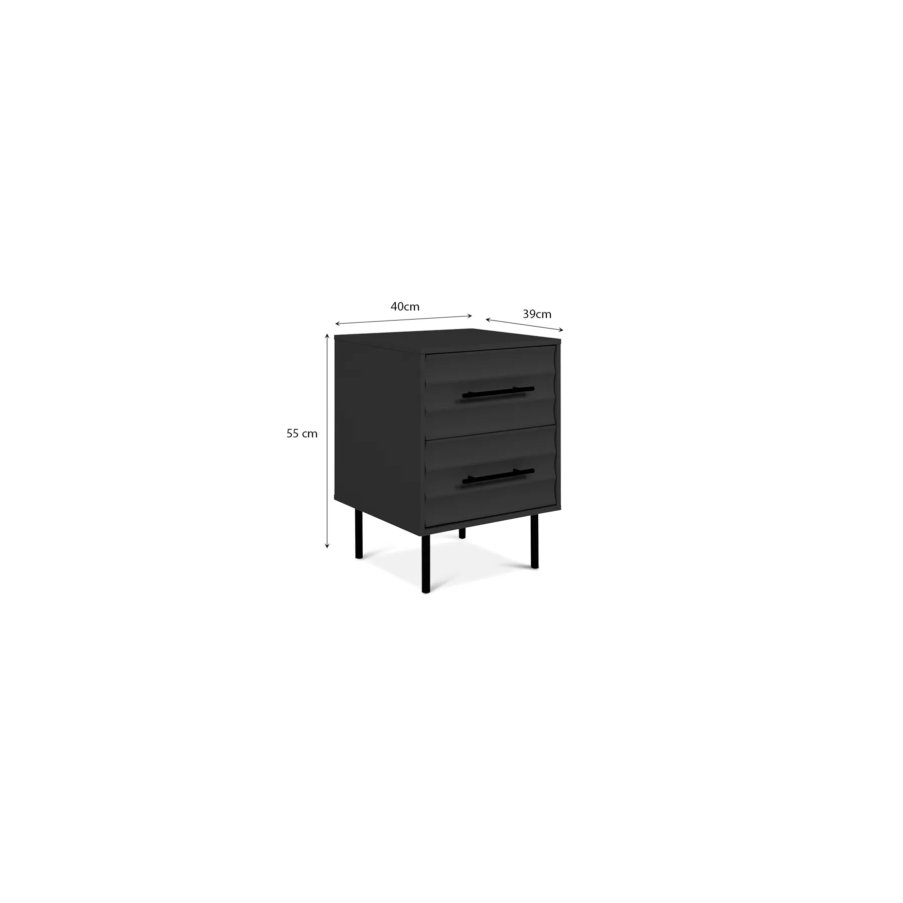 NIGHTSTAND 2DRWS ANTHRACITE