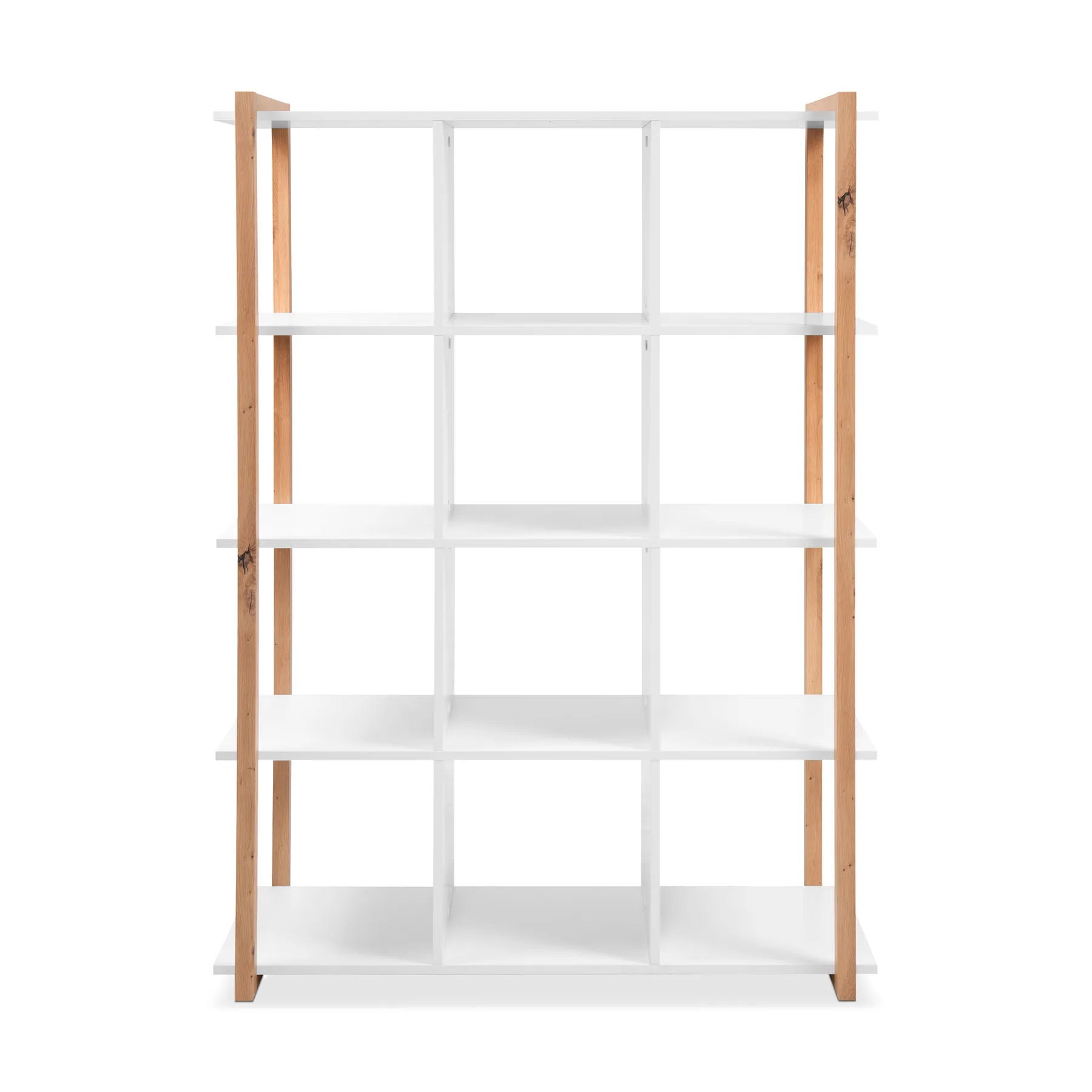 BOOKCASE W/SHELVES WHT+ART.OAK