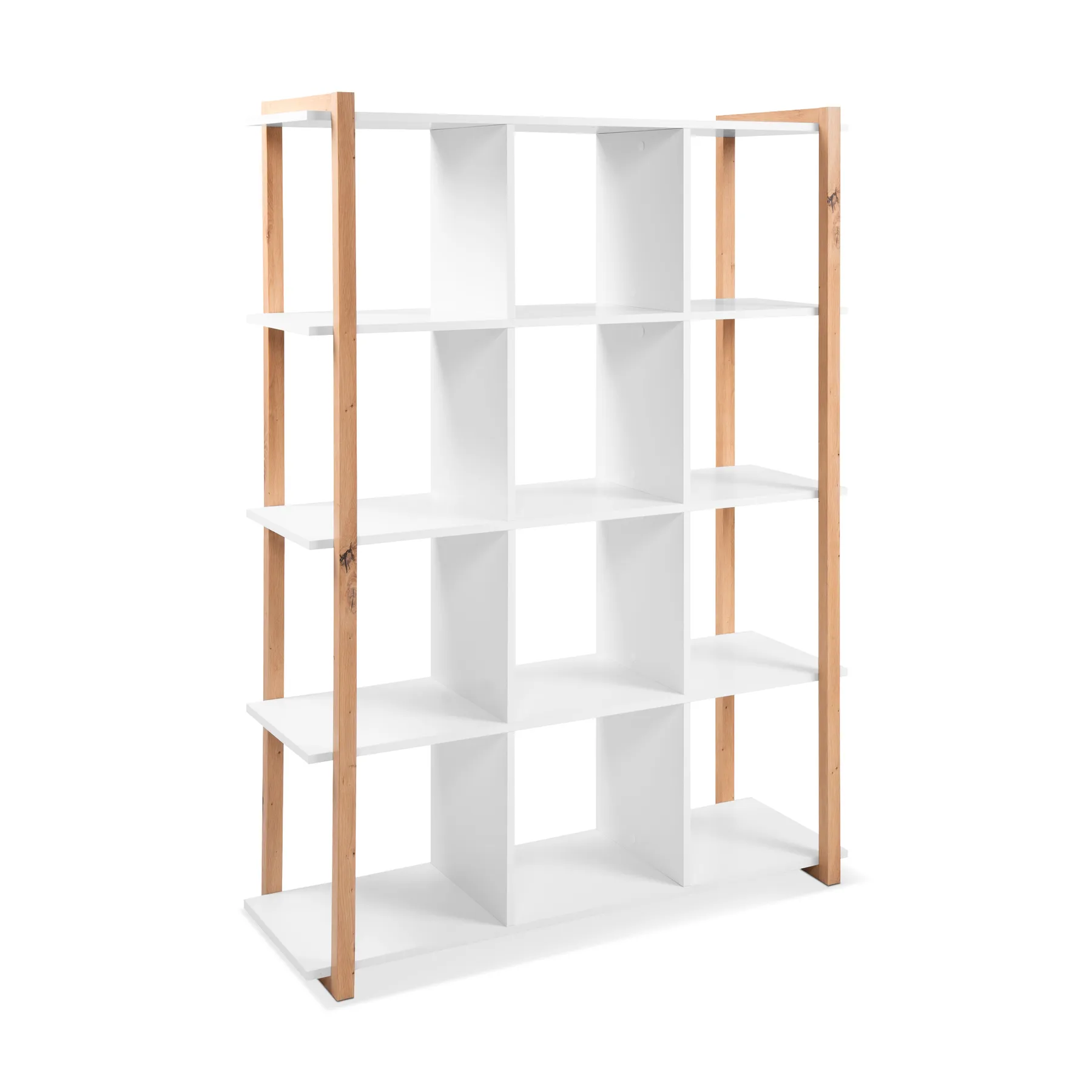 BOOKCASE W/SHELVES WHT+ART.OAK