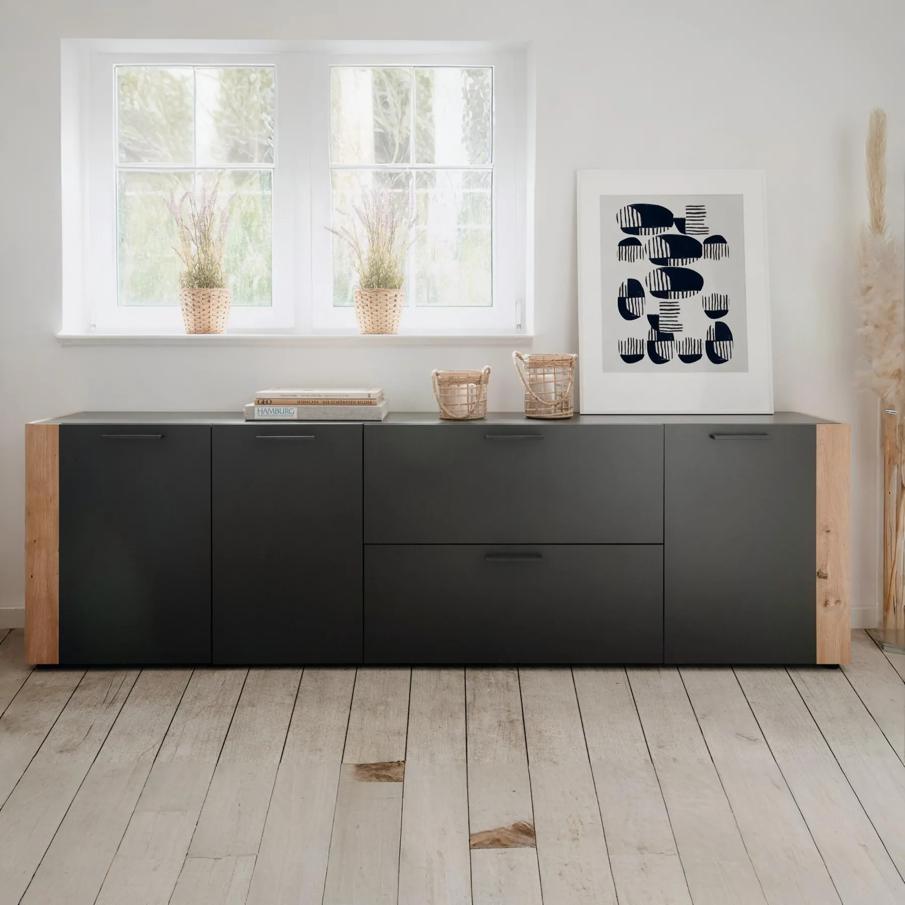 CENTO Anthracite and Artisan Oak TV Stand