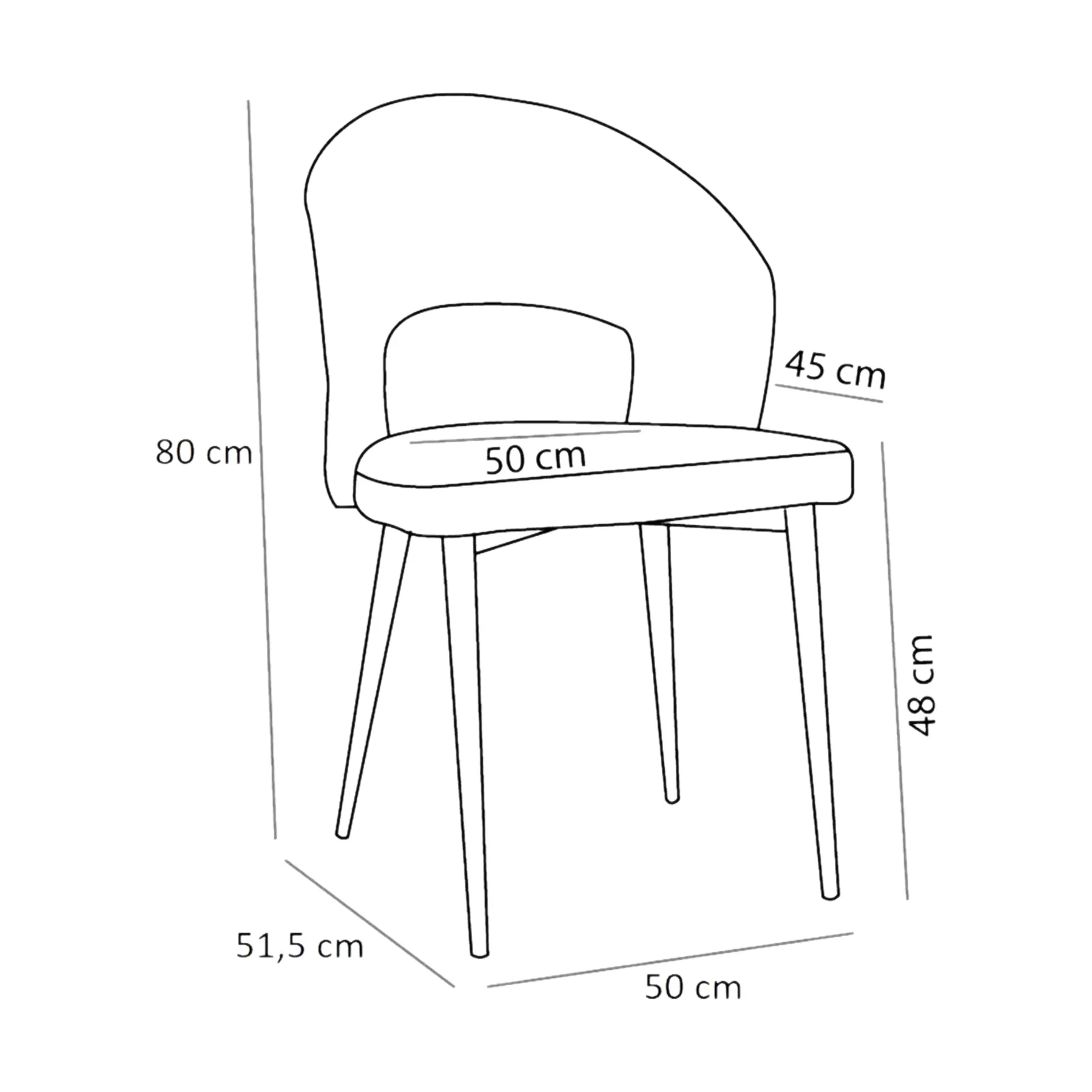 KIMONO Dining Chair Grey Fabric