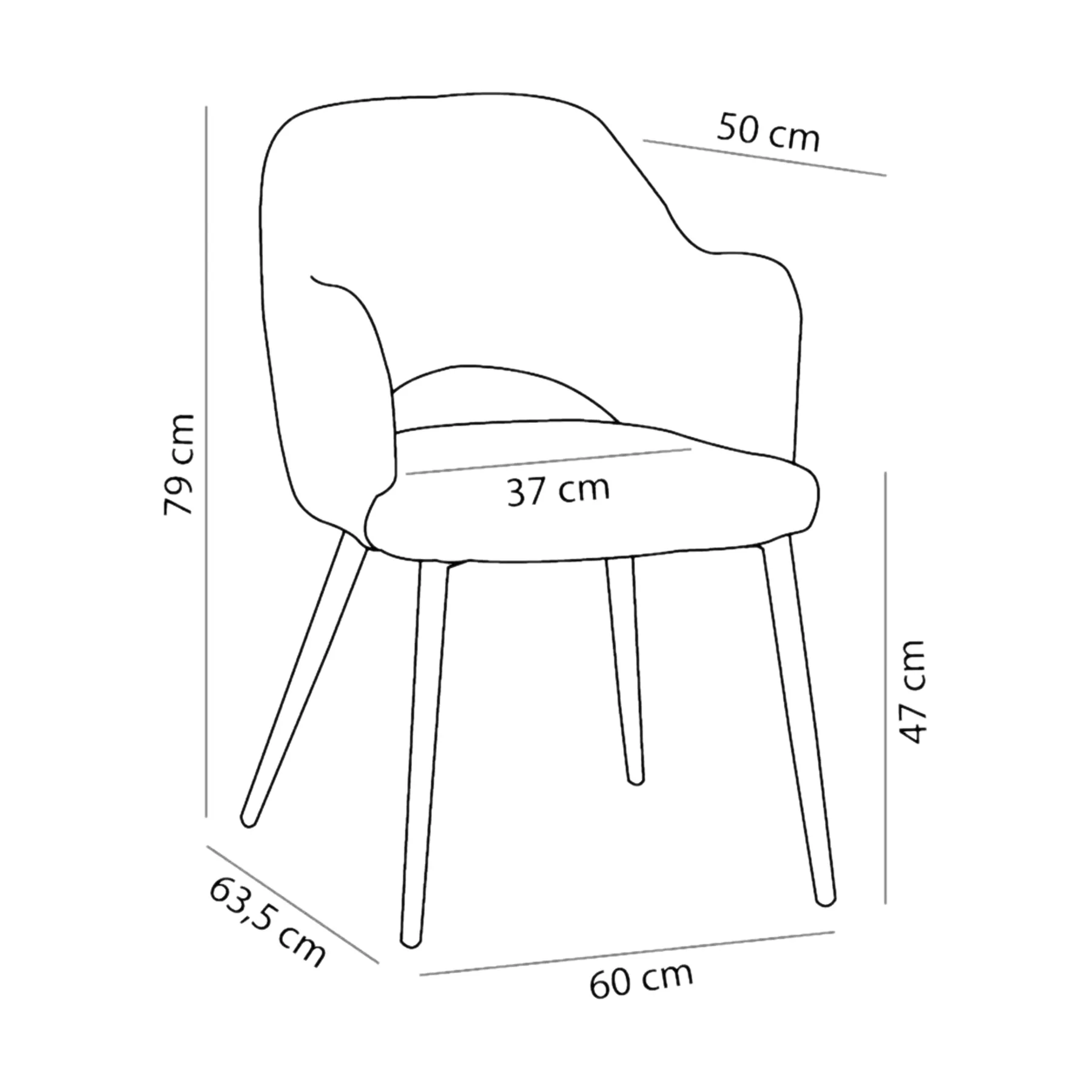 ASCOT Dining Chair Grey Fabric