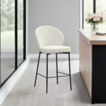 LUNE Bar Stool Upholstered Cream