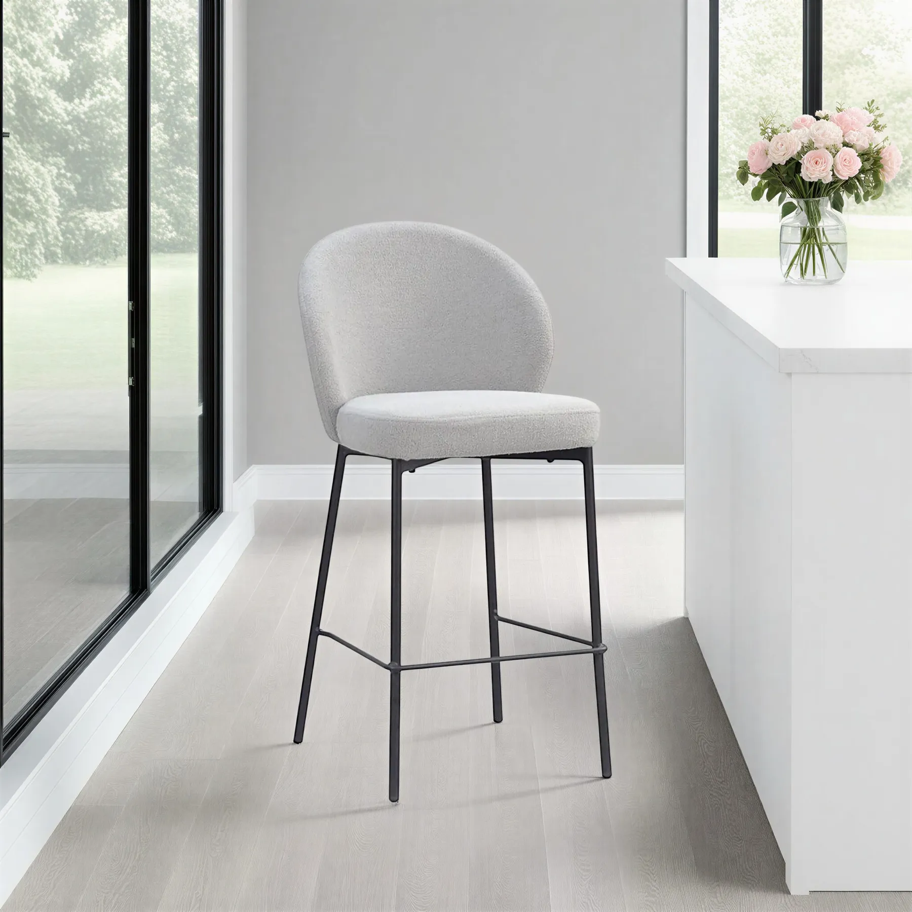 26-0059-1 LUNE Bar Stool Upholstered Cream