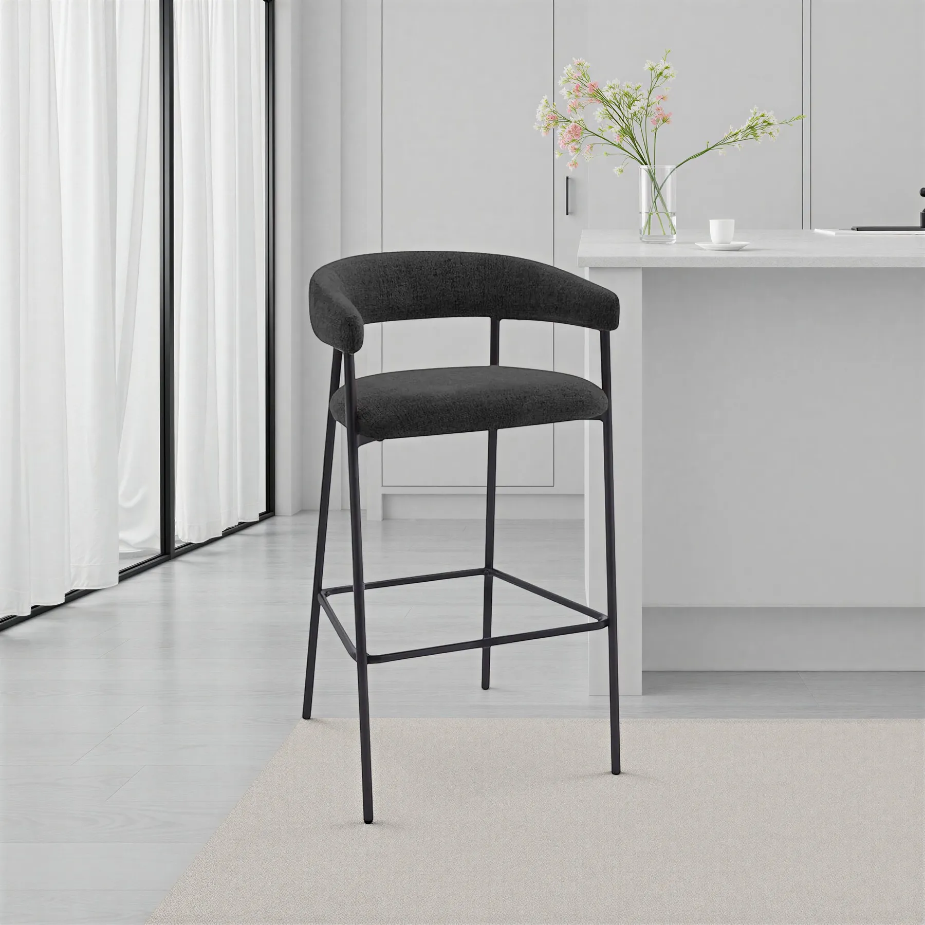 ECLIPSE BAR STOOL BlACK FABRIC