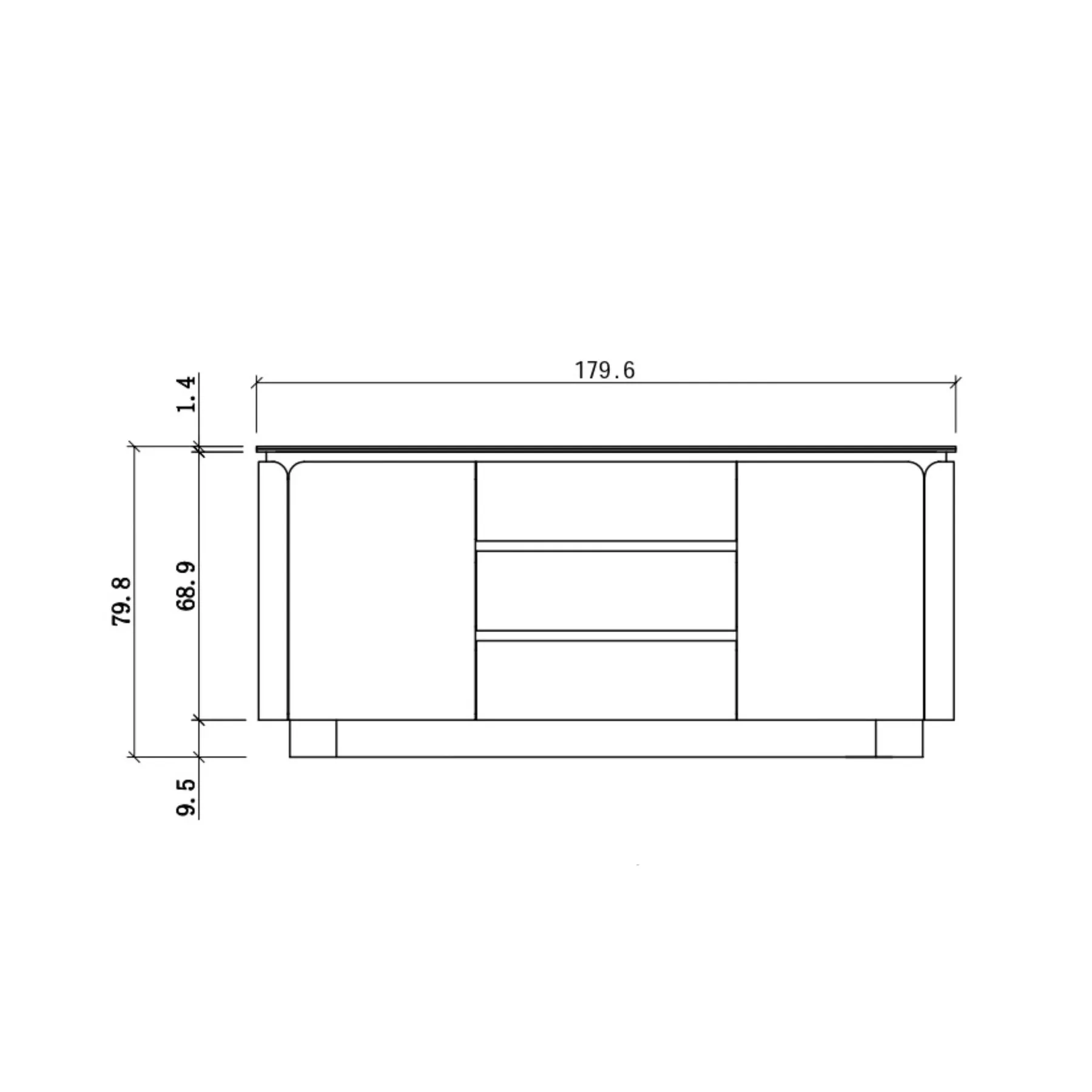 BUFFET TRAVERTINE+TAUPE OAK