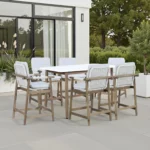 OUTDOOR BAR SET 1+6 GUNMET