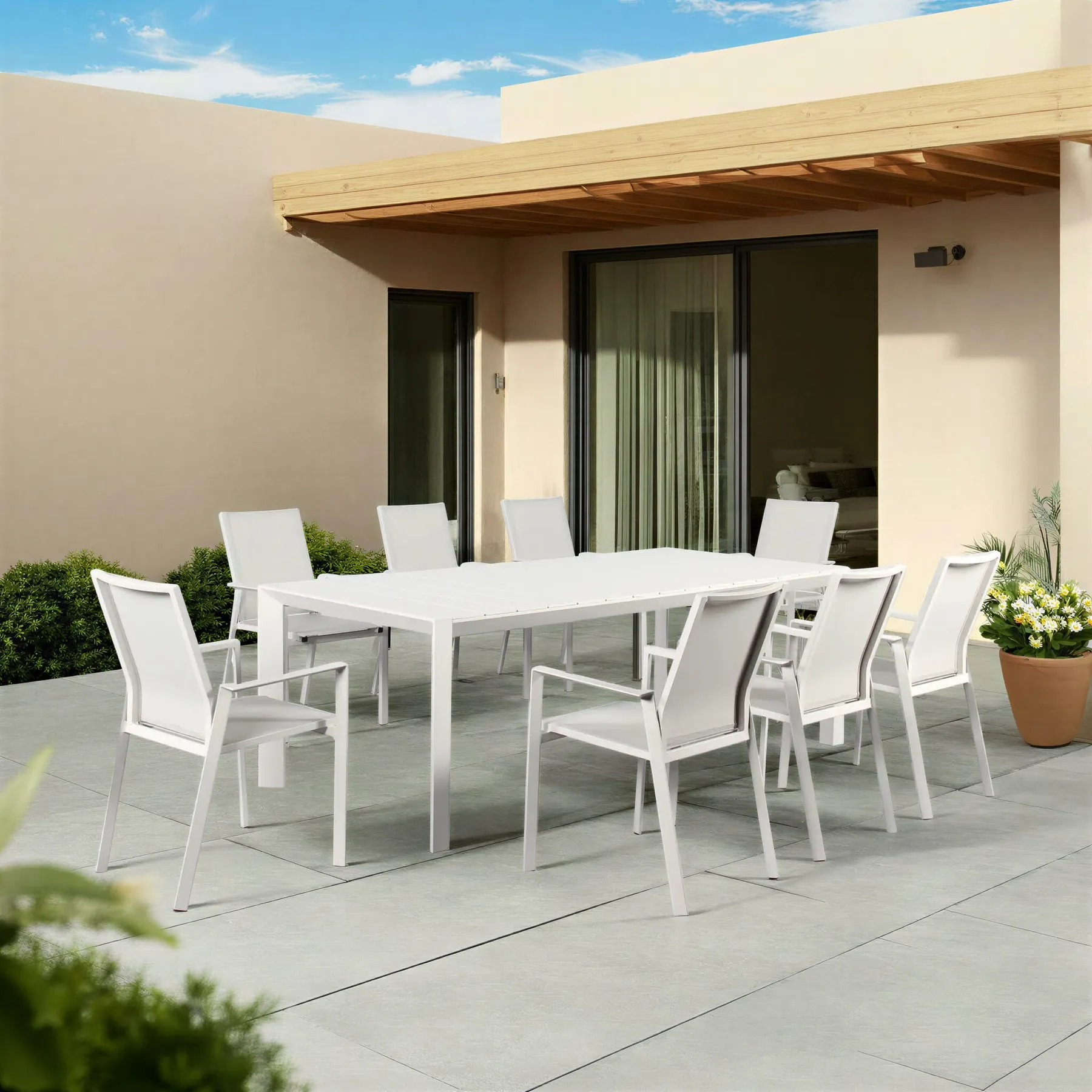 OUTDOOR DNG SET 1+8 BEIGE