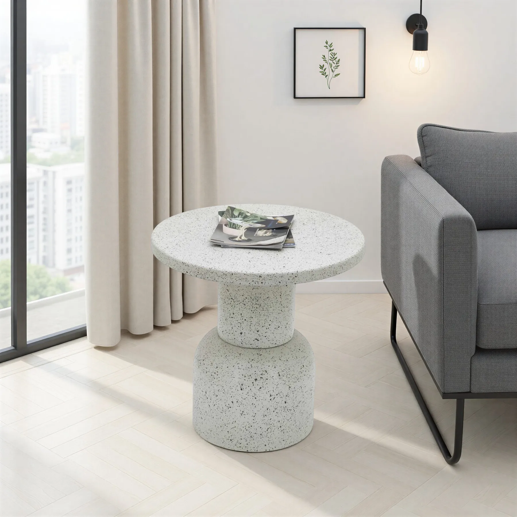 SIDE TABLE WHITE IRON