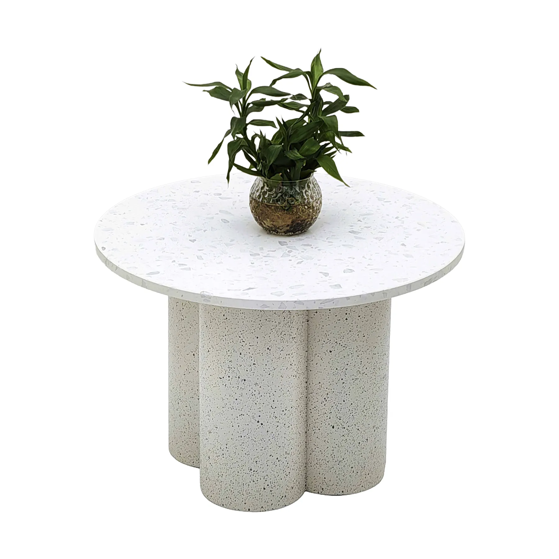 SIDE TABLE WHITE TERRAZZO+IRON