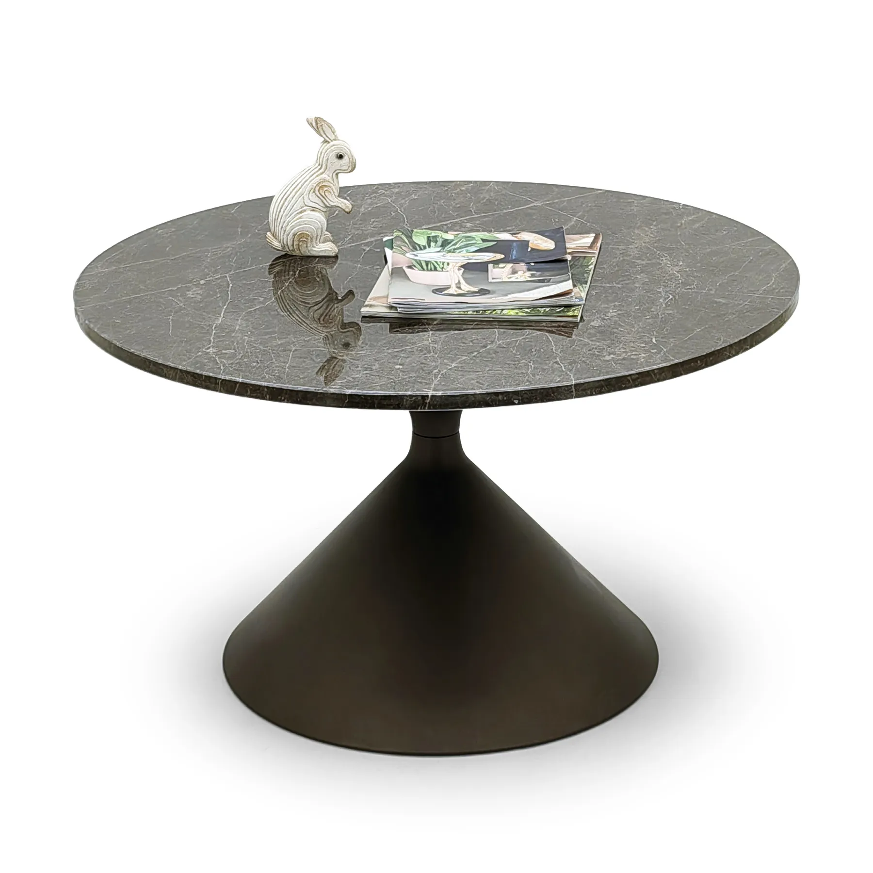 SIDE TABLE BROWN+BLACK MARBLE