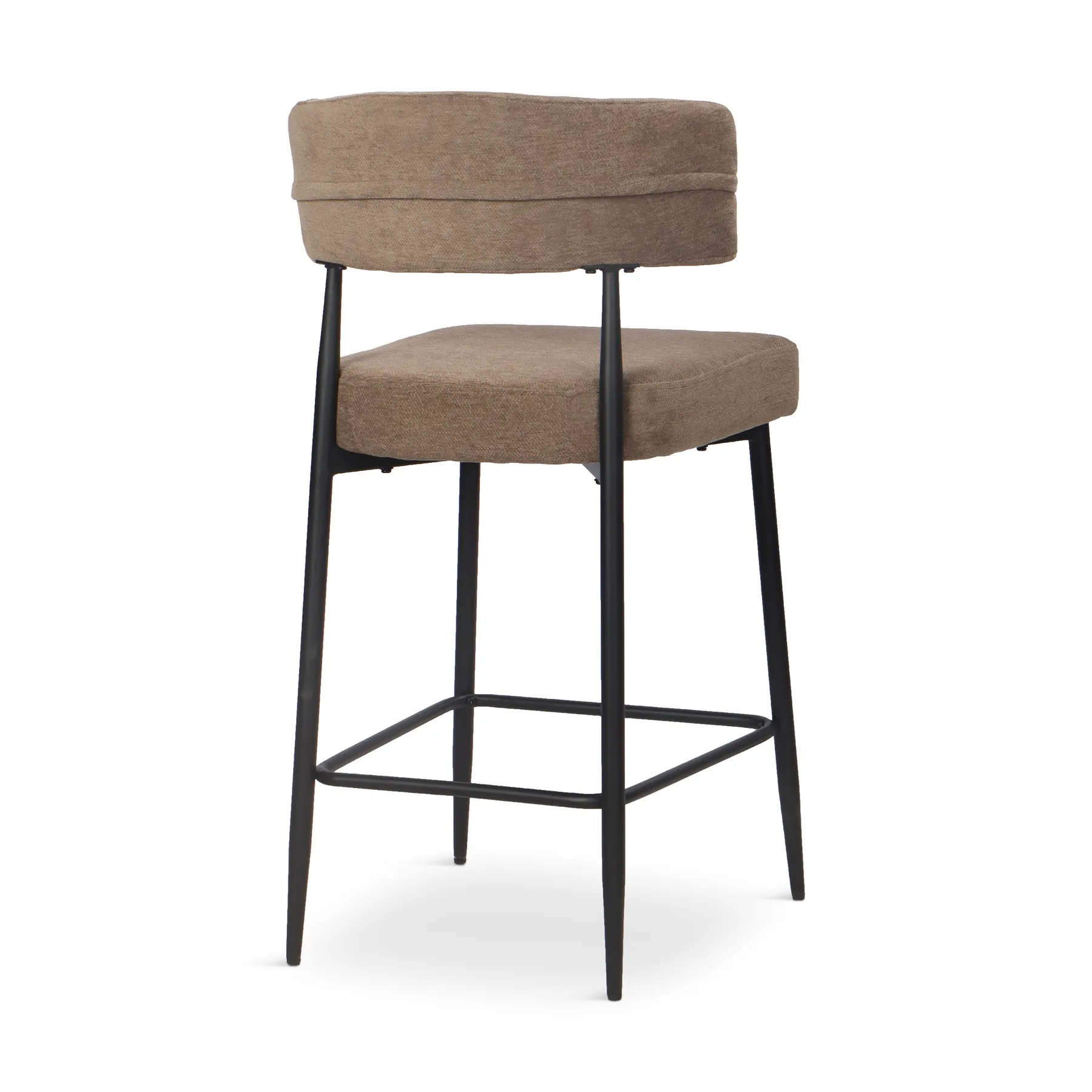 BAR STOOL BROWN FB+BLACK LEGS
