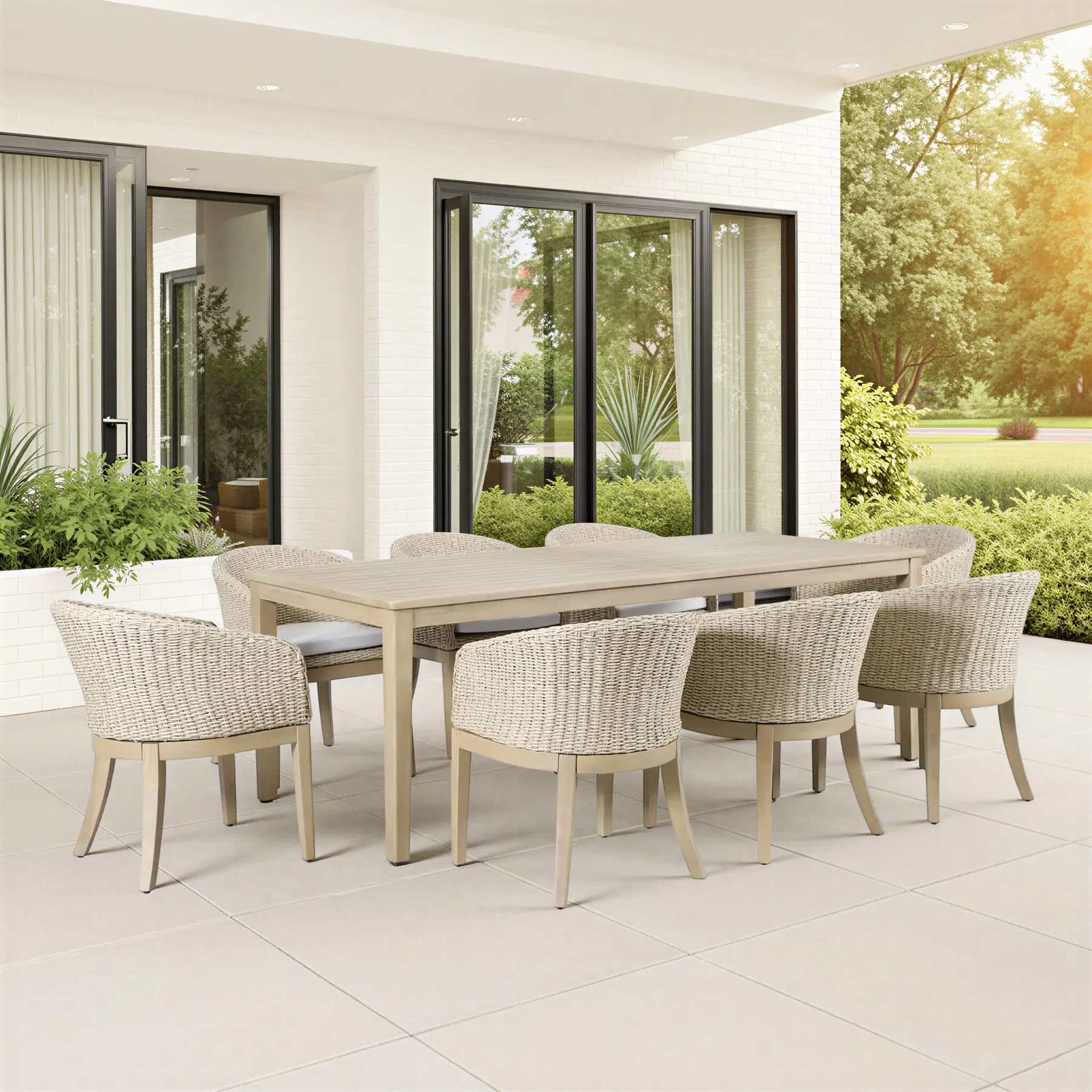 OUTDOOR DNG SET 1+8 LIGHT TEAK