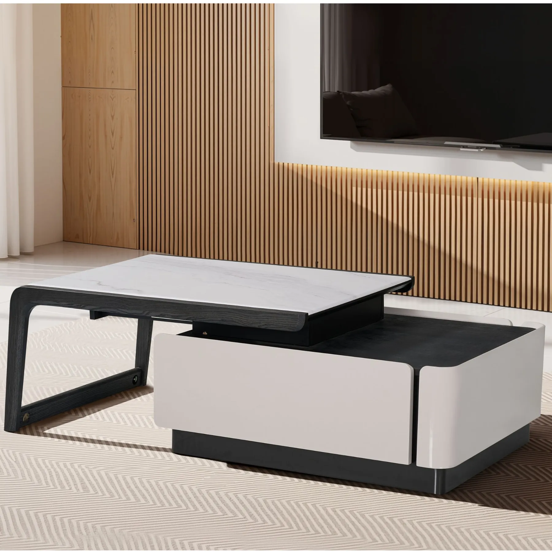 COFFEE TABLE SHINY GREY