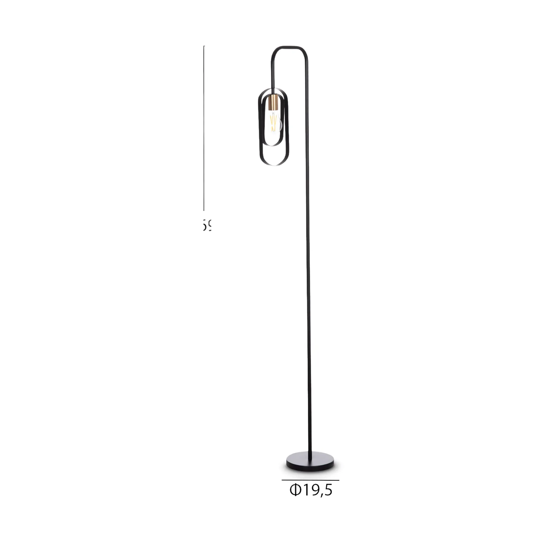 BIUT FLOOR LAMP BLACK H169