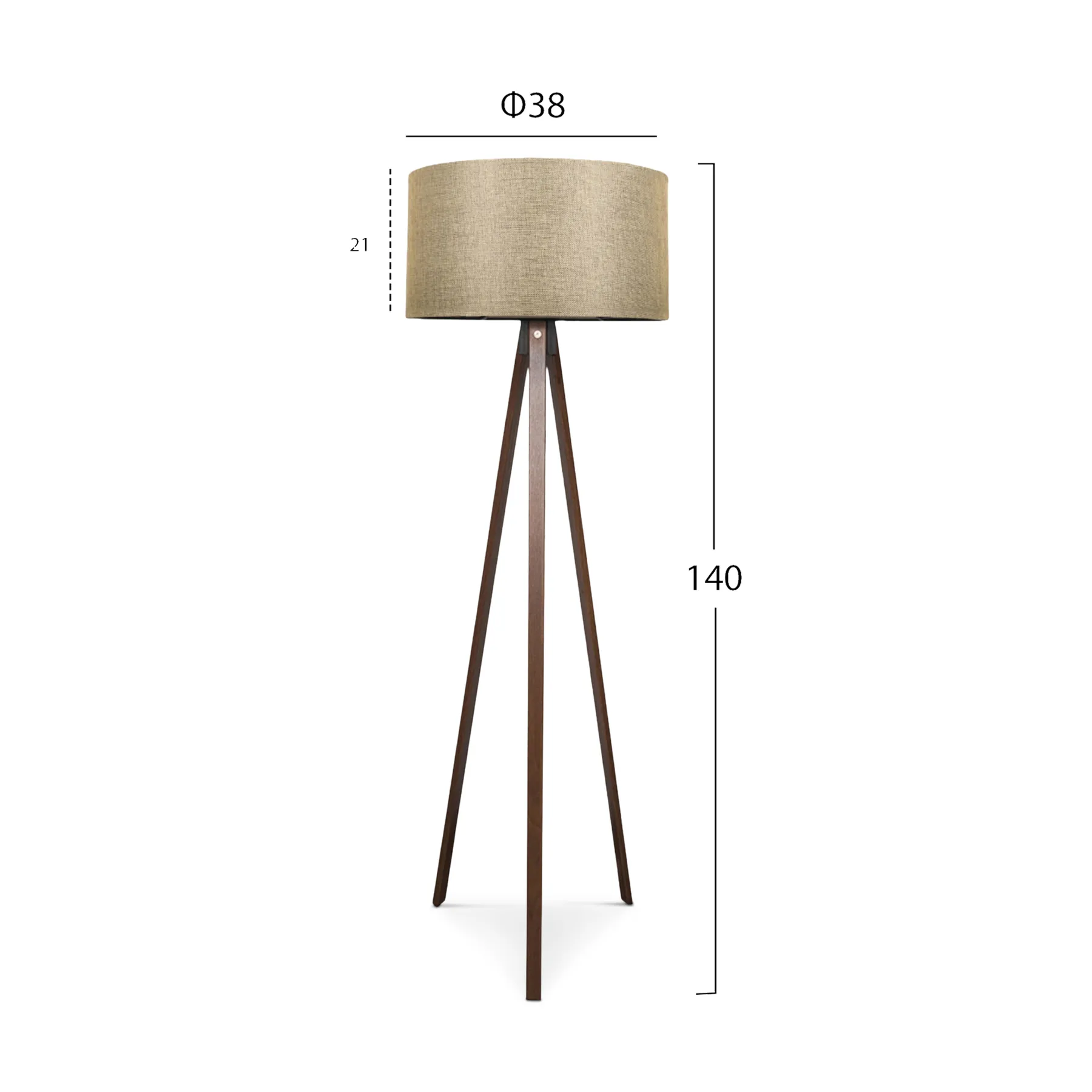 CRUZ FLOOR LAMP BEIGE+WALNUT