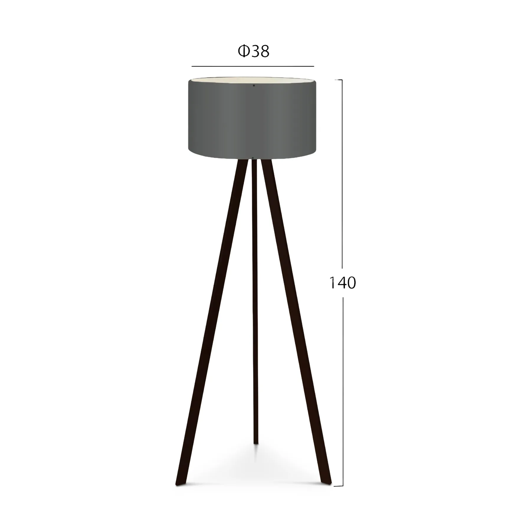 CRUZ FLOOR LAMP GREY+BLACK