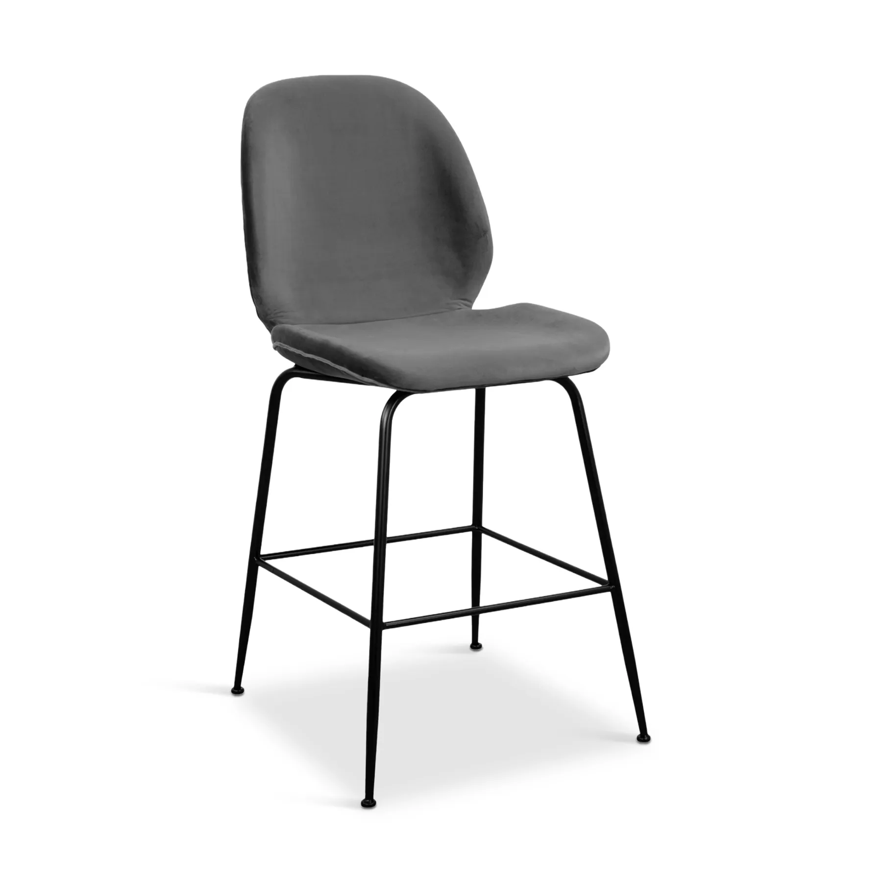 NORA BARSTOOL GREY VELVET+BLK