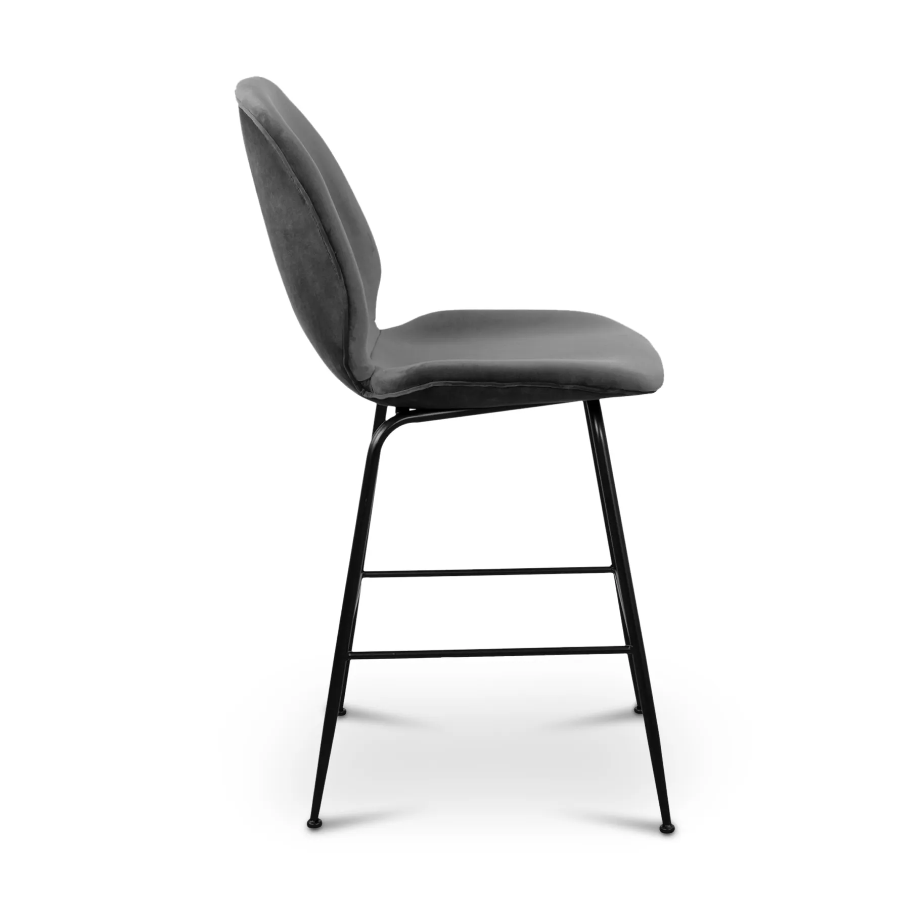 NORA BARSTOOL GREY VELVET+BLK