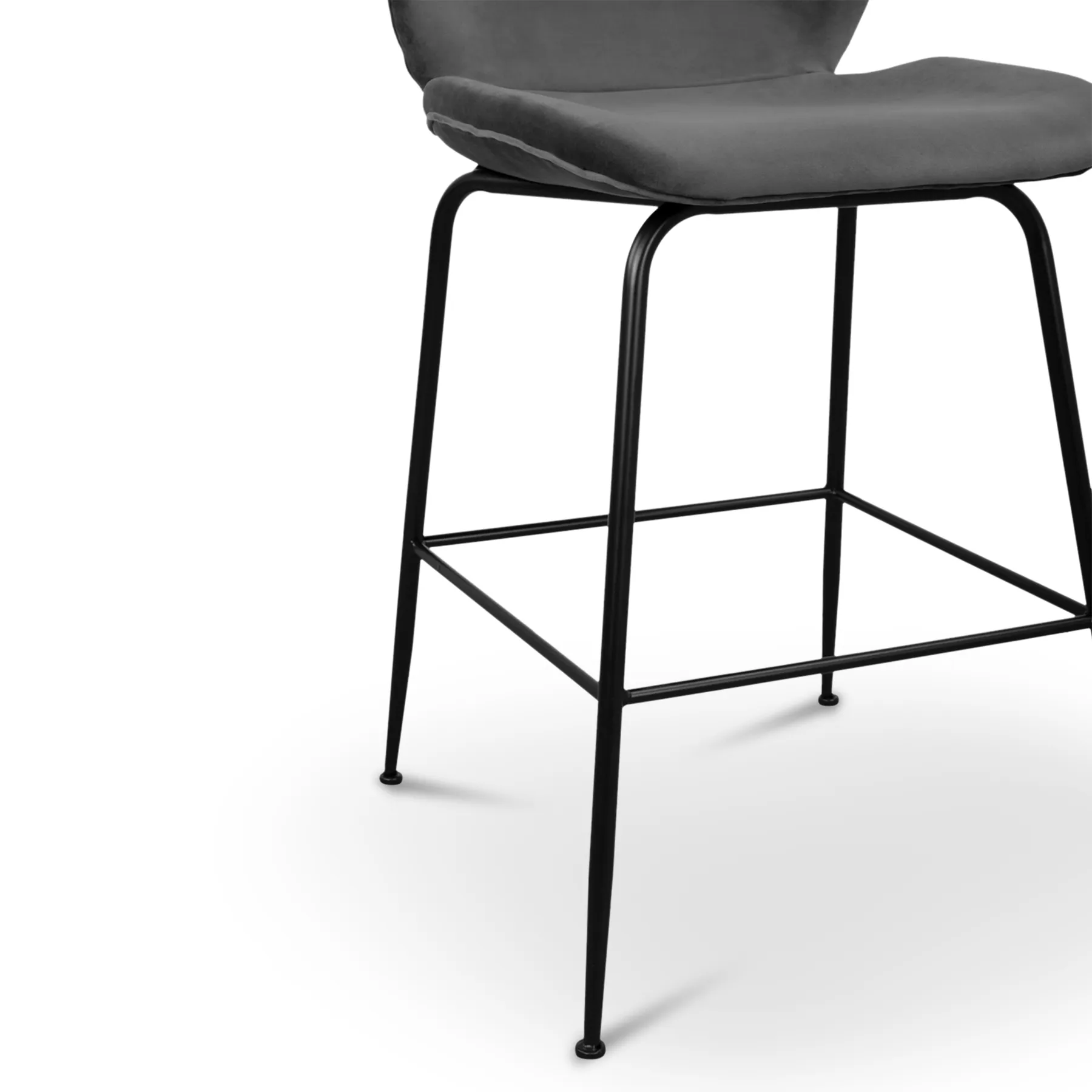 NORA BARSTOOL GREY VELVET+BLK