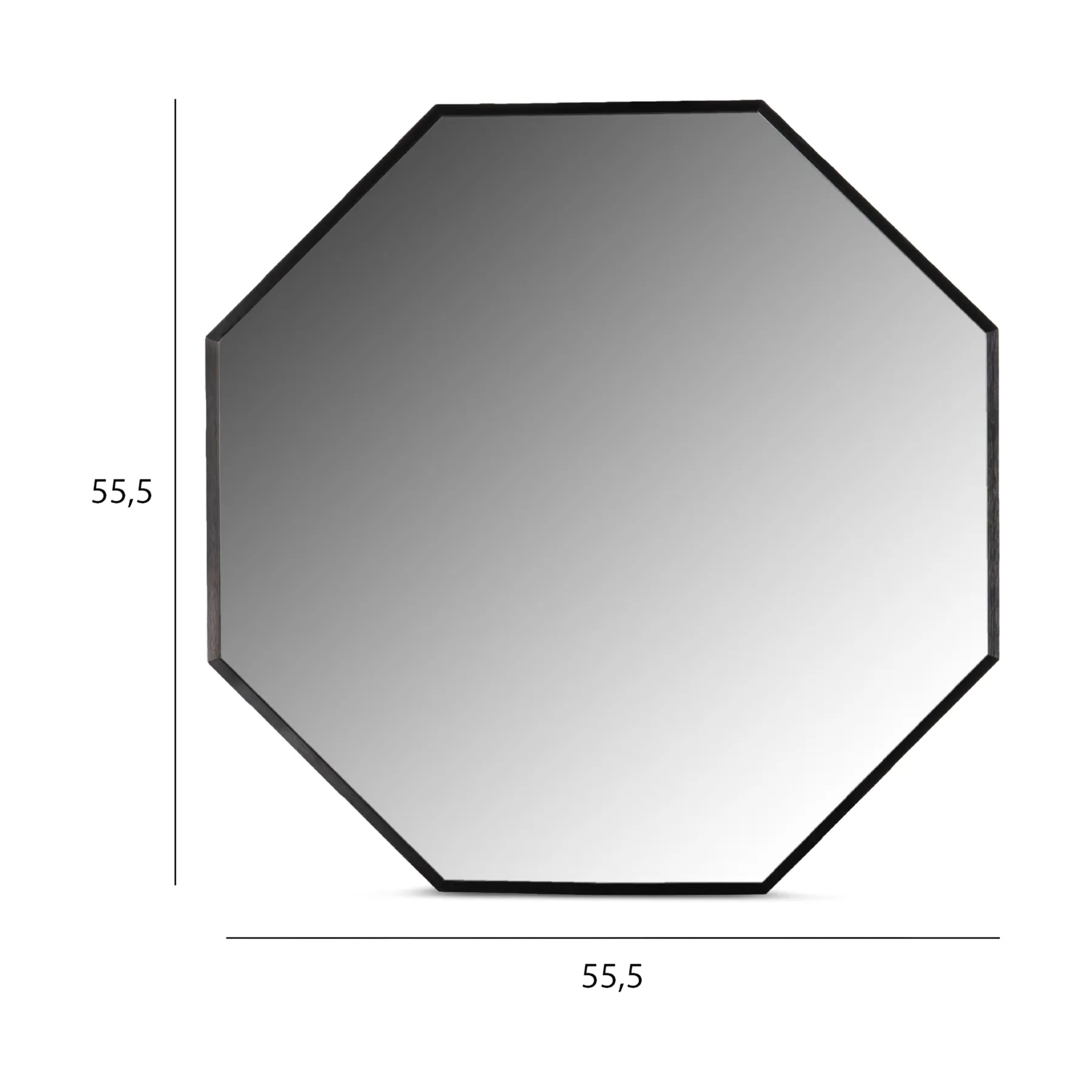 WALL MIRROR BLACK 55.5X55.5