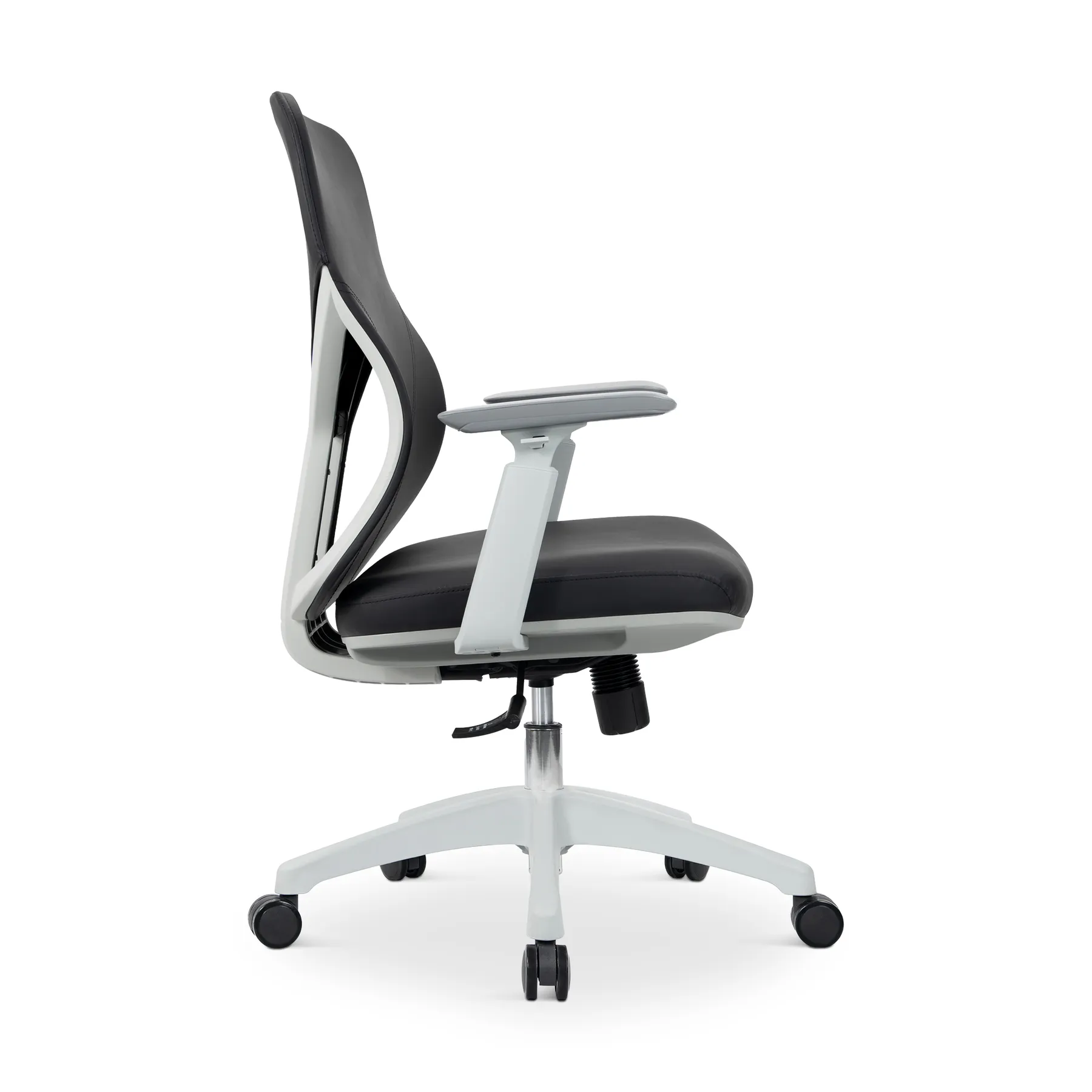 OFFICE CHAIR GREY FRAME+BLK PU