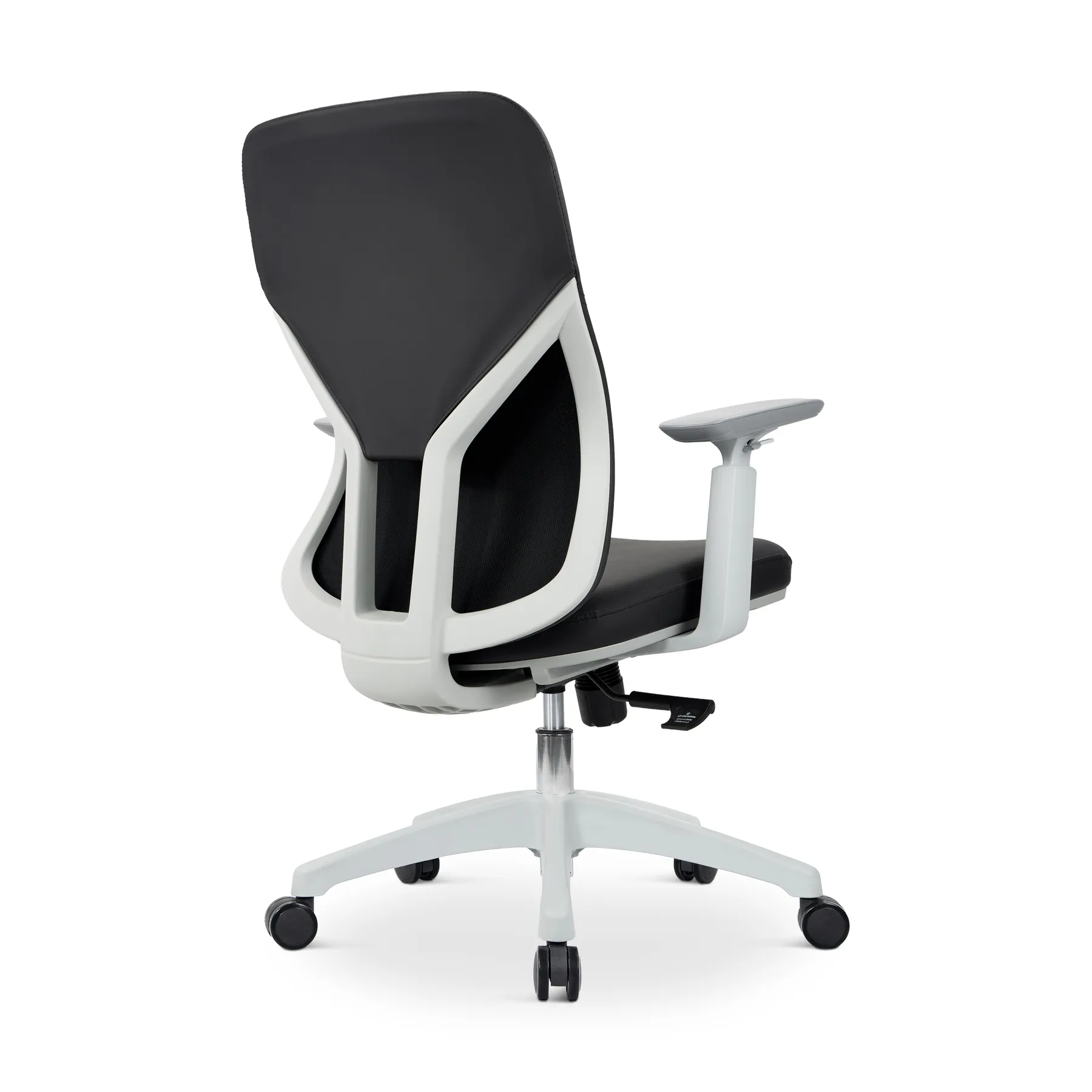 OFFICE CHAIR GREY FRAME+BLK PU