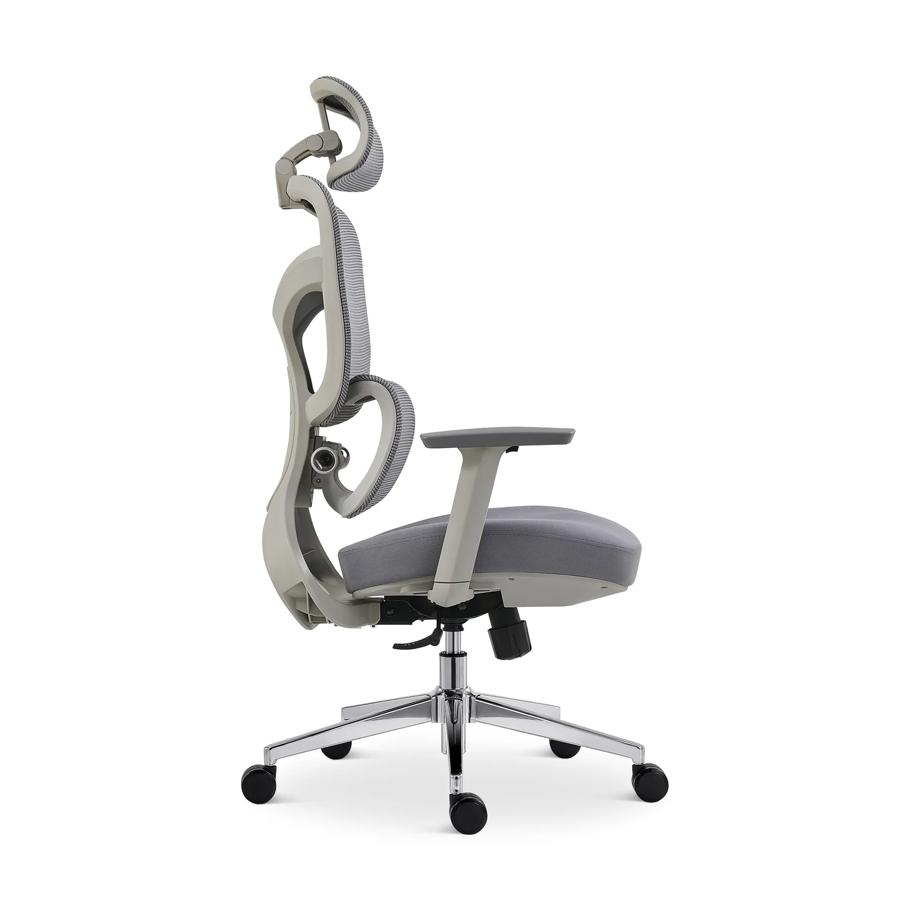 OFFICE CHAIR GREY MESH+FB+PLST