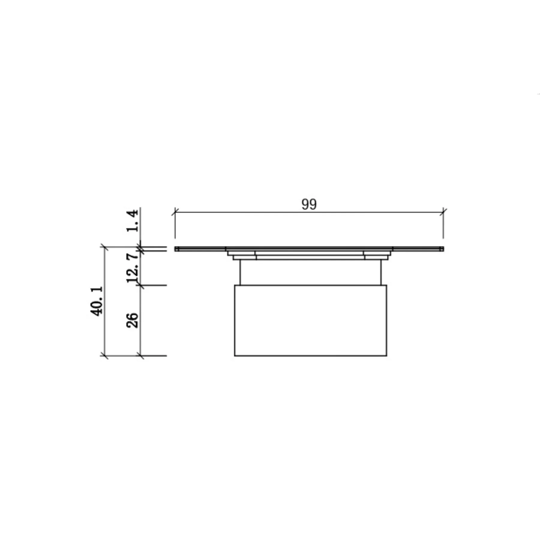 COFFEE TABLE TRAVERT+TAUPE OAK