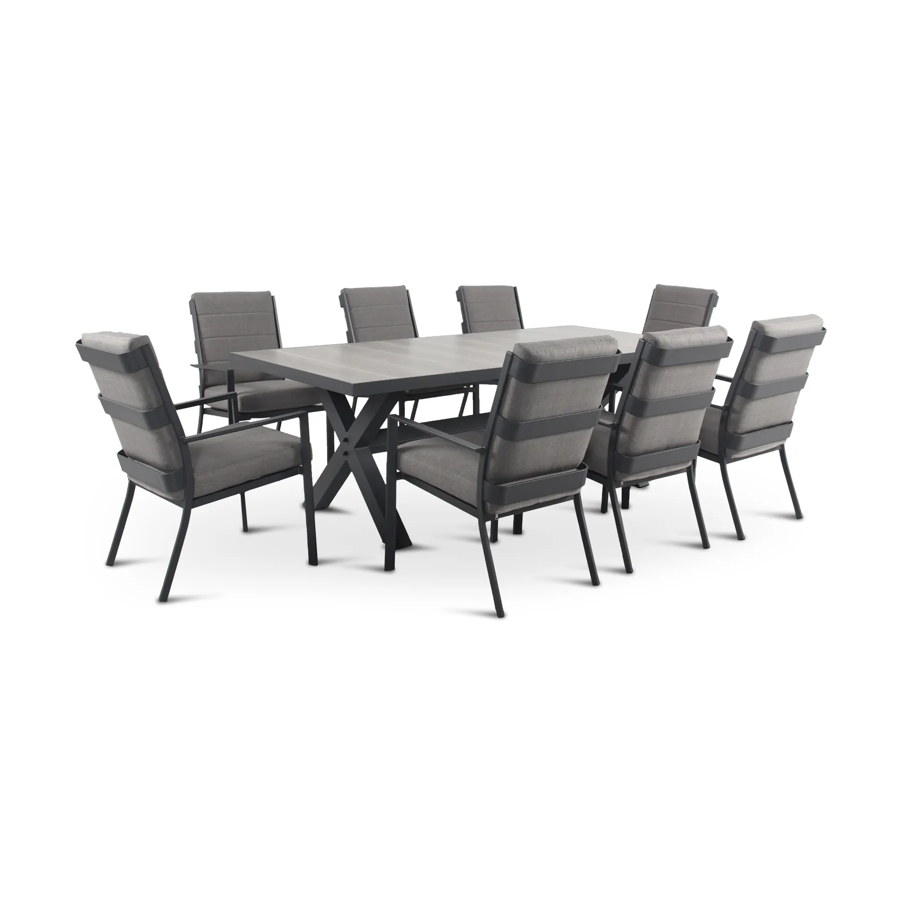 TUSCANY-DNG-XLEG18G-2 TUSCANY Gunmetal Outdoor Dining Set