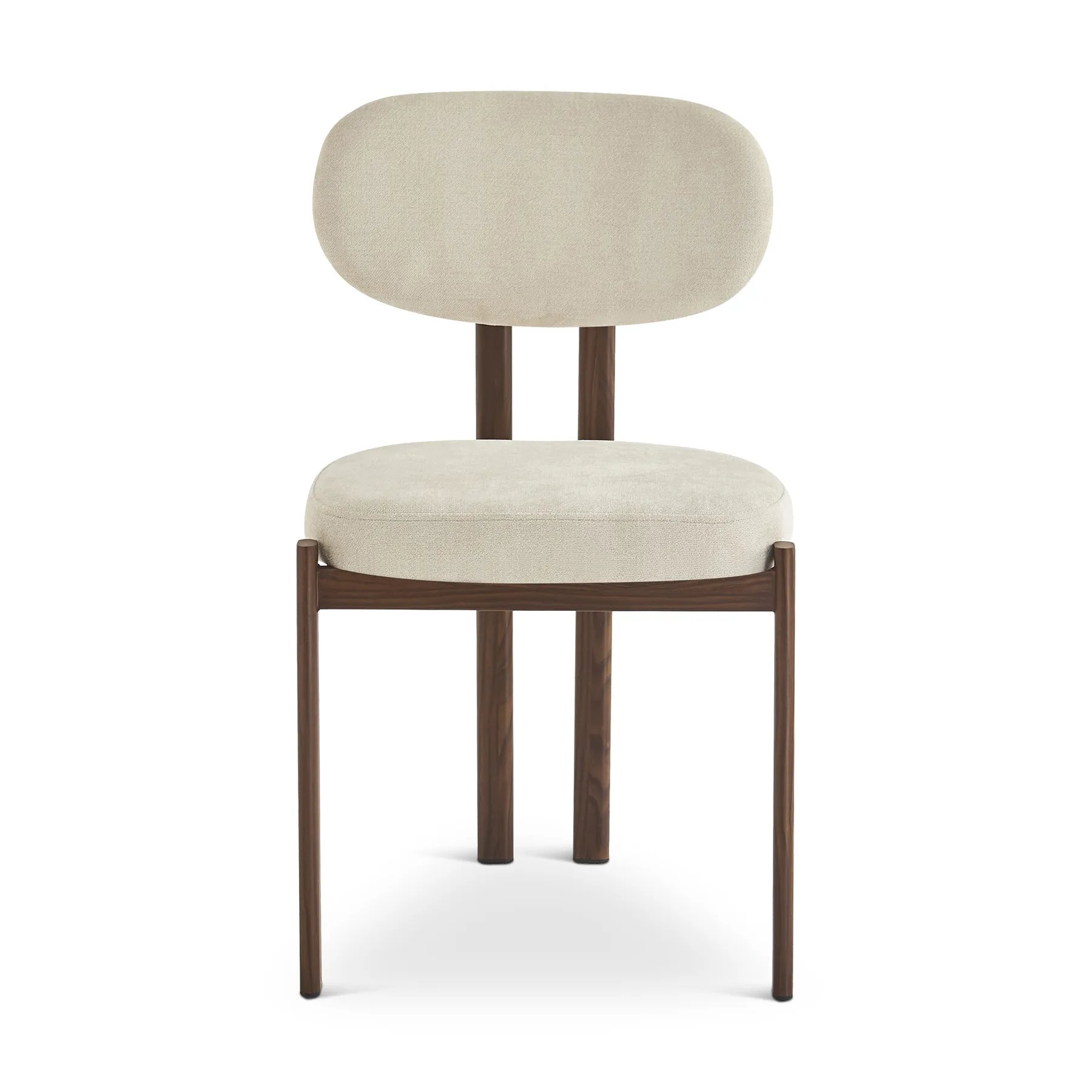 CHORIN Beige Fabric Dining Chair with Walnut Legs
