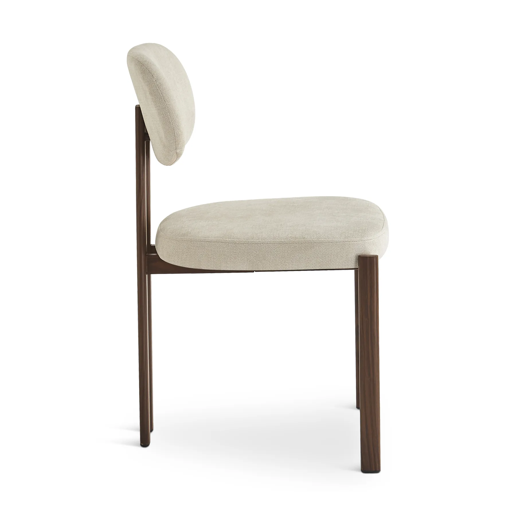CHORIN Beige Fabric Dining Chair with Walnut Legs