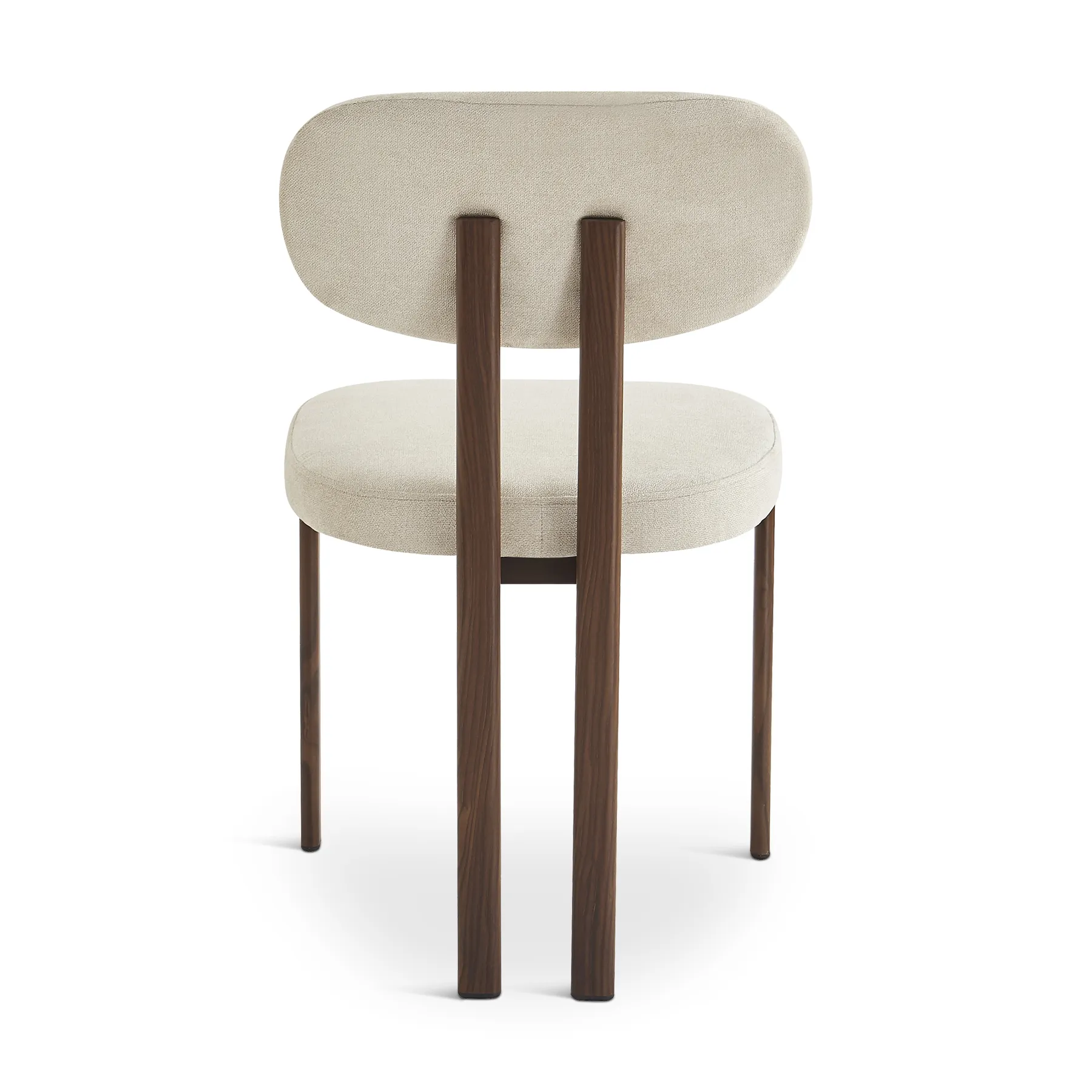 CHORIN Beige Fabric Dining Chair with Walnut Legs