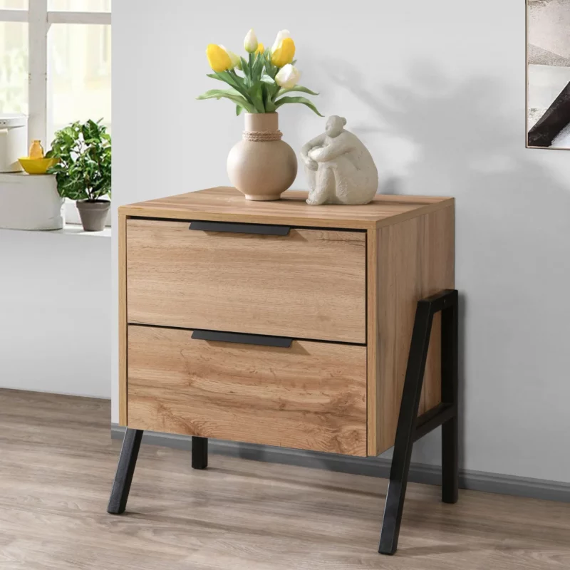 NIGHT STAND 2DRAWERS WOTAN OAK
