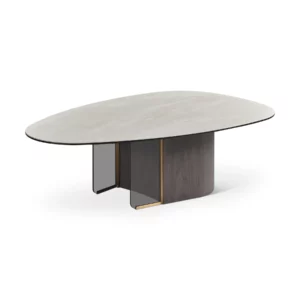 COFFEE TABLE WHT TOP+WLNT-GREY