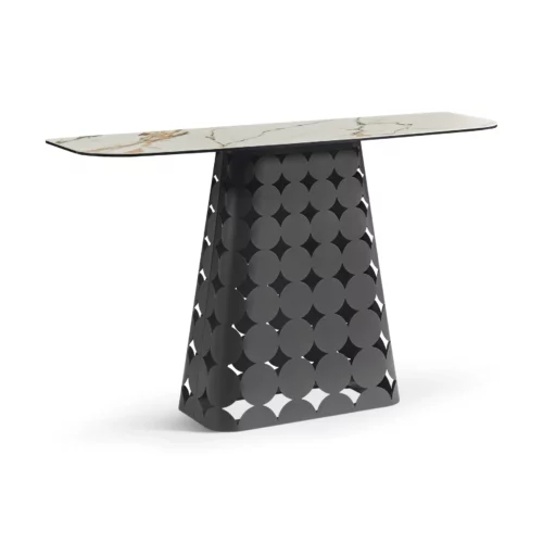 CONSOLE WHITE MRBL TOP+D.GREY