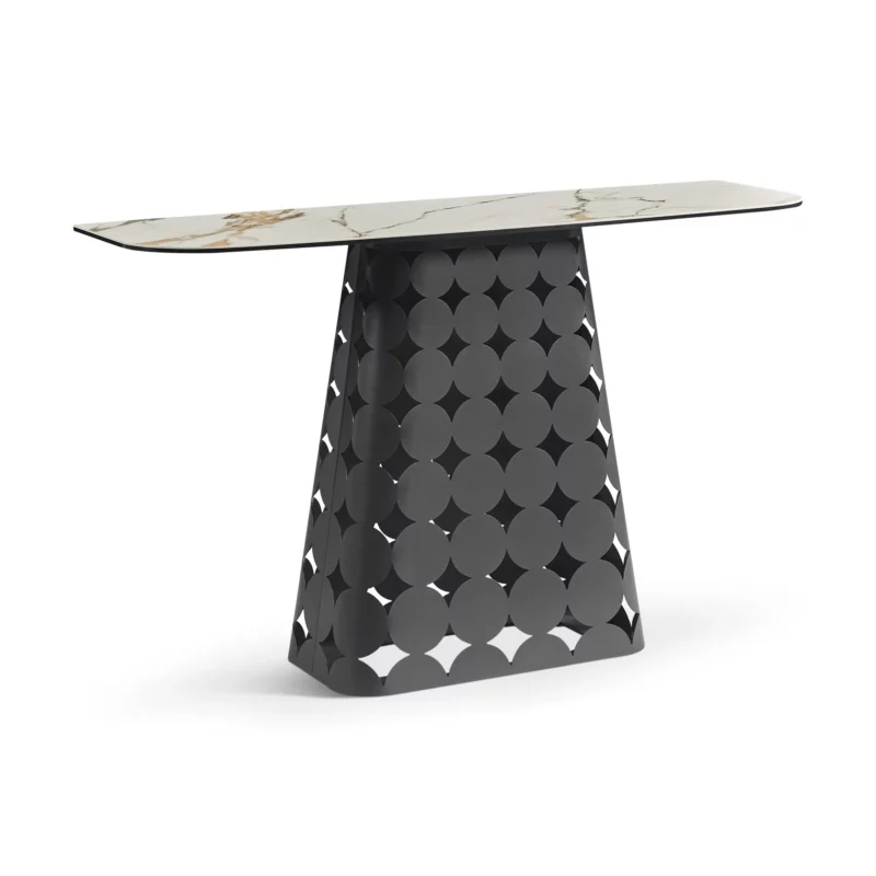 CONSOLE WHITE MRBL TOP+D.GREY