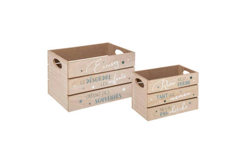 Blue Wooden Storage X2