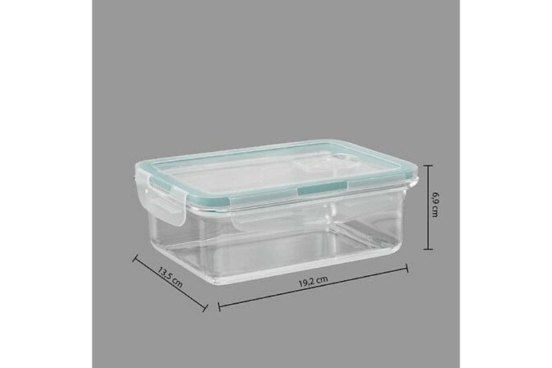 Box Rect Glass 0.8l Clipat