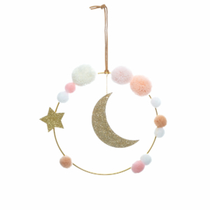 Moon And Pom Pom Wall