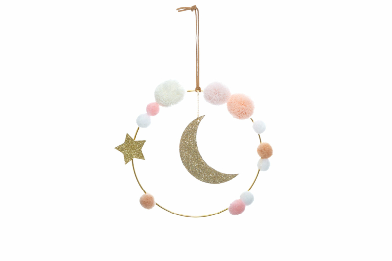 Moon And Pom Pom Wall