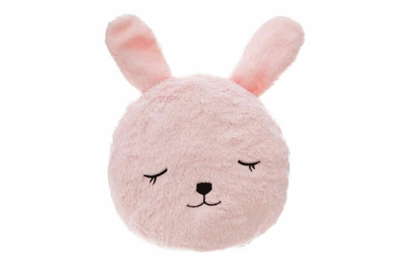 Rabbit Fur Cushion Pink