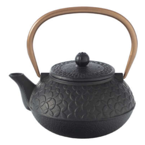 Black Flower Teapot
