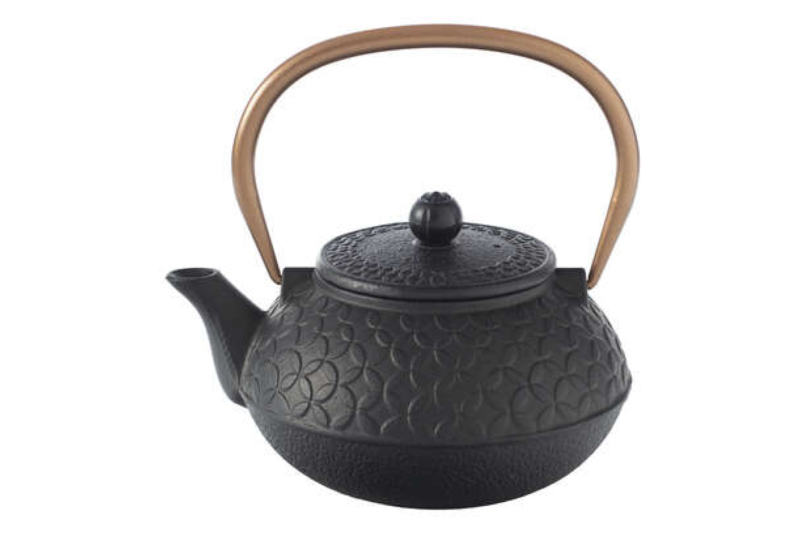 Black Flower Teapot